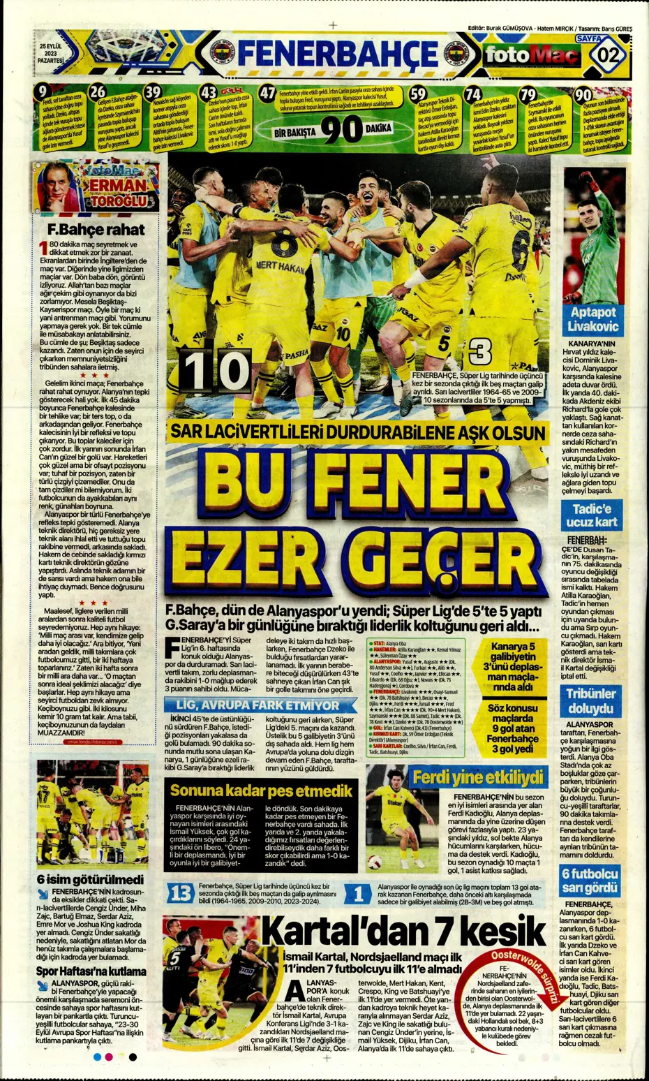 "Hesaplar Kahveci'den" | Sporun manşetleri (25 Eylül 2023) - 14