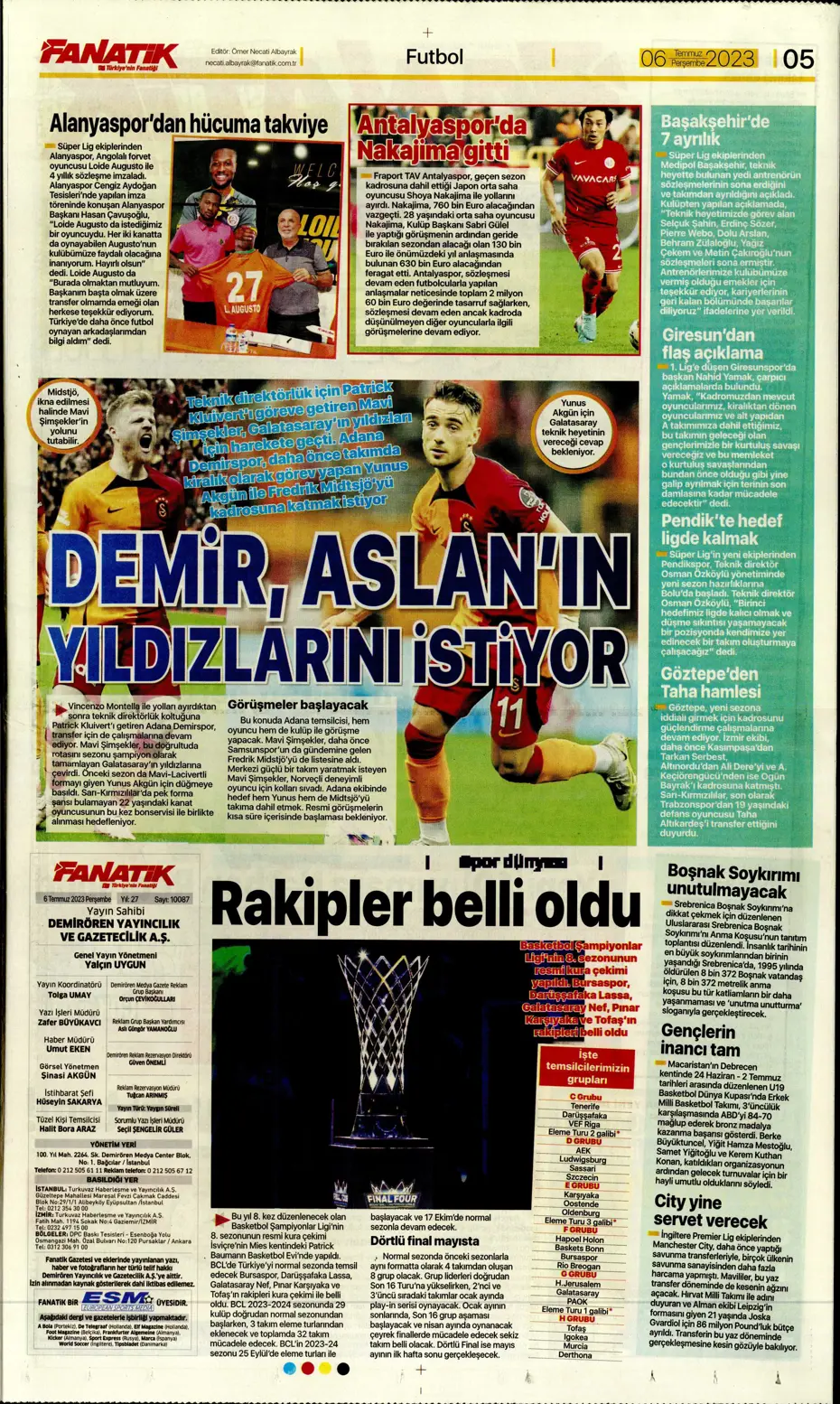 "Icardi'de Enrique krizi" | Sporun manşetleri (6 Temmuz 2023) - 8