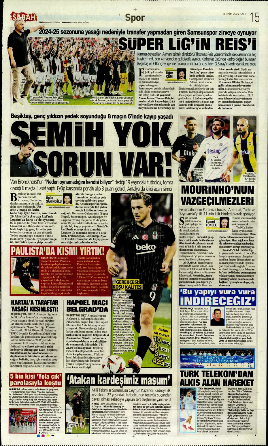 "Fenerbahçe'ye sürpriz golcü" | Sporun manşetleri (8 Ekim 2024) - 27