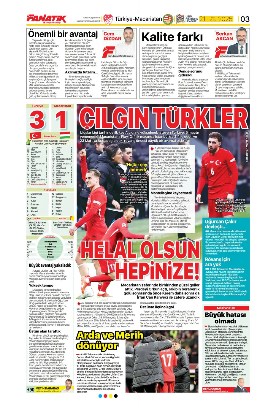 "A sınıfı zafer" | Sporun manşetleri - 8 "A sınıfı zafer" | Sporun manşetleri - 8
