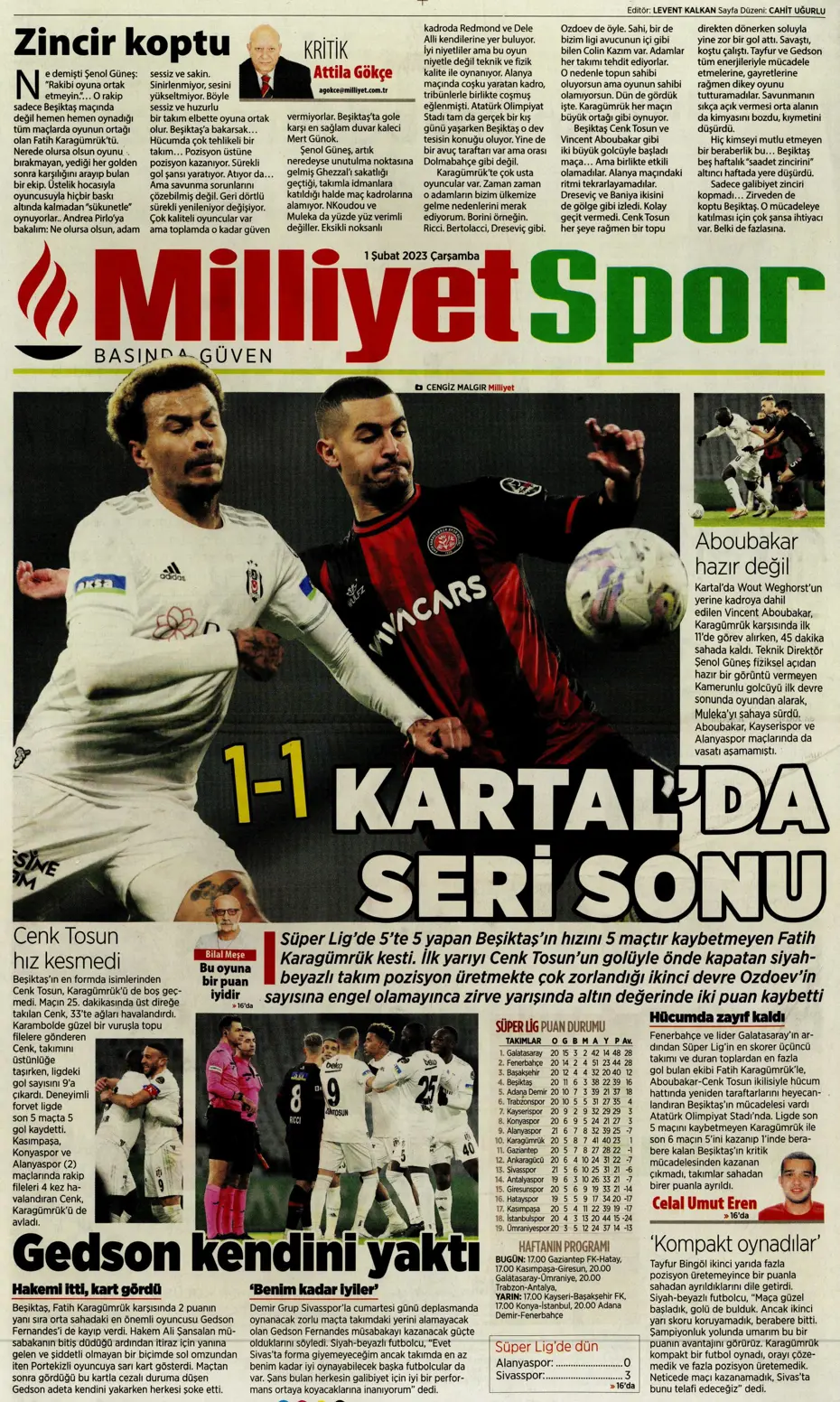 Sporun Manşetleri (1 Şubat 2023) - 28