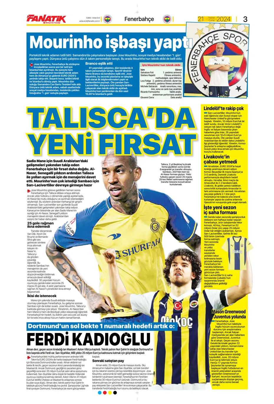 "Bir yıl daha G.Saray'dayım" | Sporun manşetleri (21 Haziran 2024) - 3 "Bir yıl daha G.Saray'dayım" | Sporun manşetleri (21 Haziran 2024) - 3