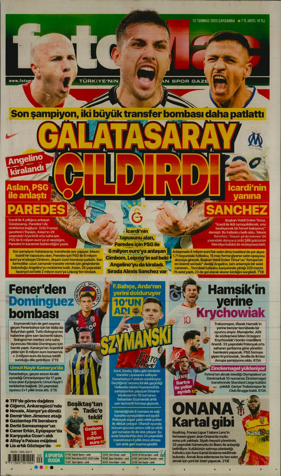 "Icardi'nin yanına 4 dev transfer daha" | Sporun manşetleri (12 Temmuz 2023) - 8