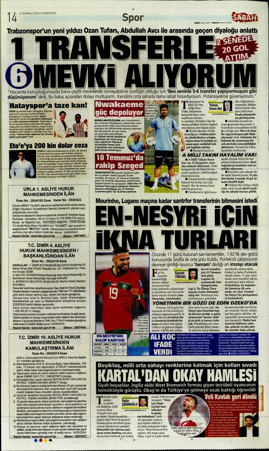 "Avrupalı selam dur! Türkler geliyor" | Sporun manşetleri (6 Temmuz 2024) - 24