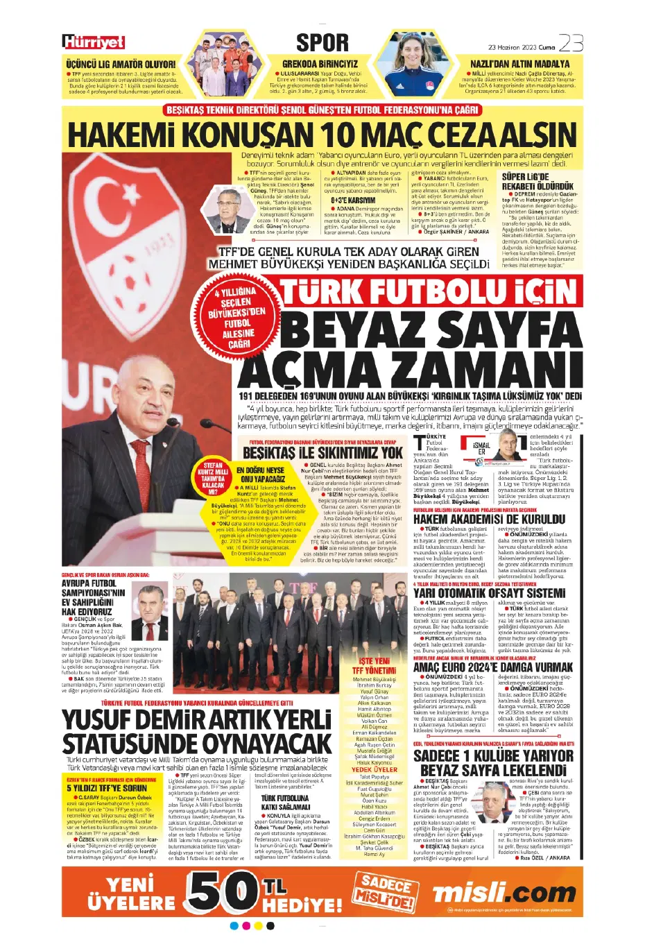 "Cüneyt Çakır ve Abdullah Avcı geliyor" | Sporun manşetleri (23 Haziran 2023) - 13