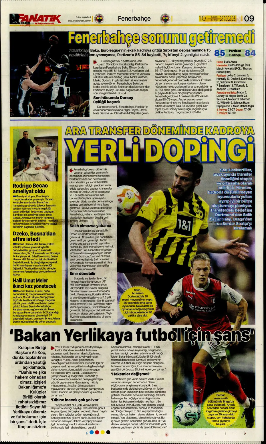 "Antonio Nobre'den skandal cevap" | Sporun manşetleri (10 Kasım 2023) - 12