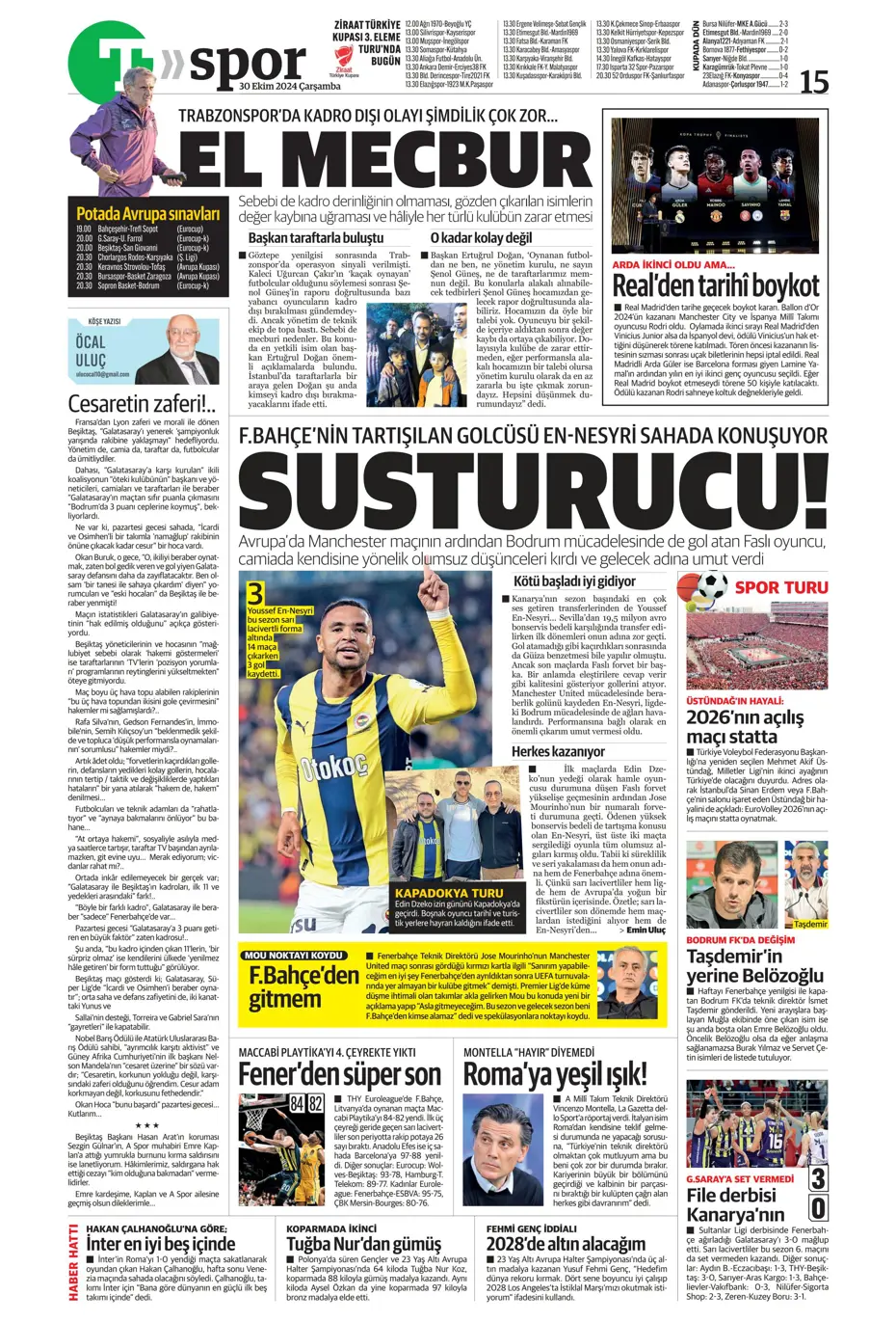 "Anderson Talisca atağı" | Sporun manşetleri - 35