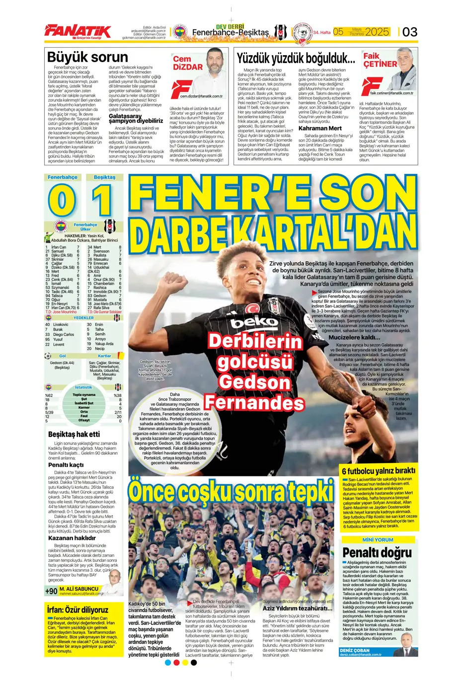 "Hayallere Kartal pençesi" | Sporun manşetleri - 6