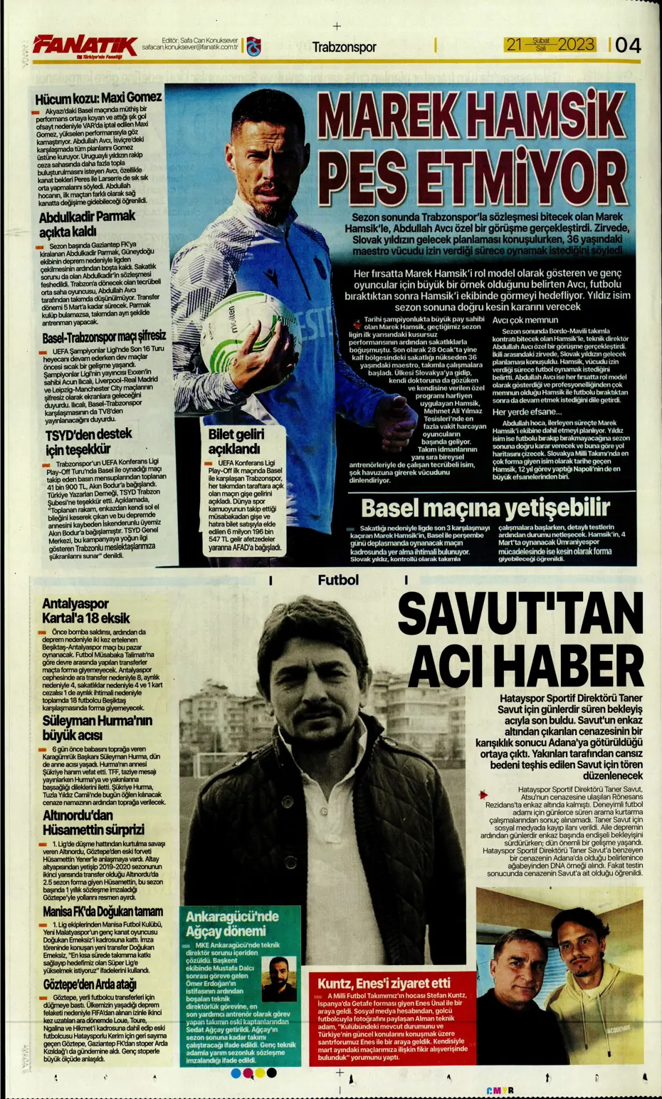 "Fener düğmeye bastı" - Gazete manşetleri (21 Şubat 2023) - 7