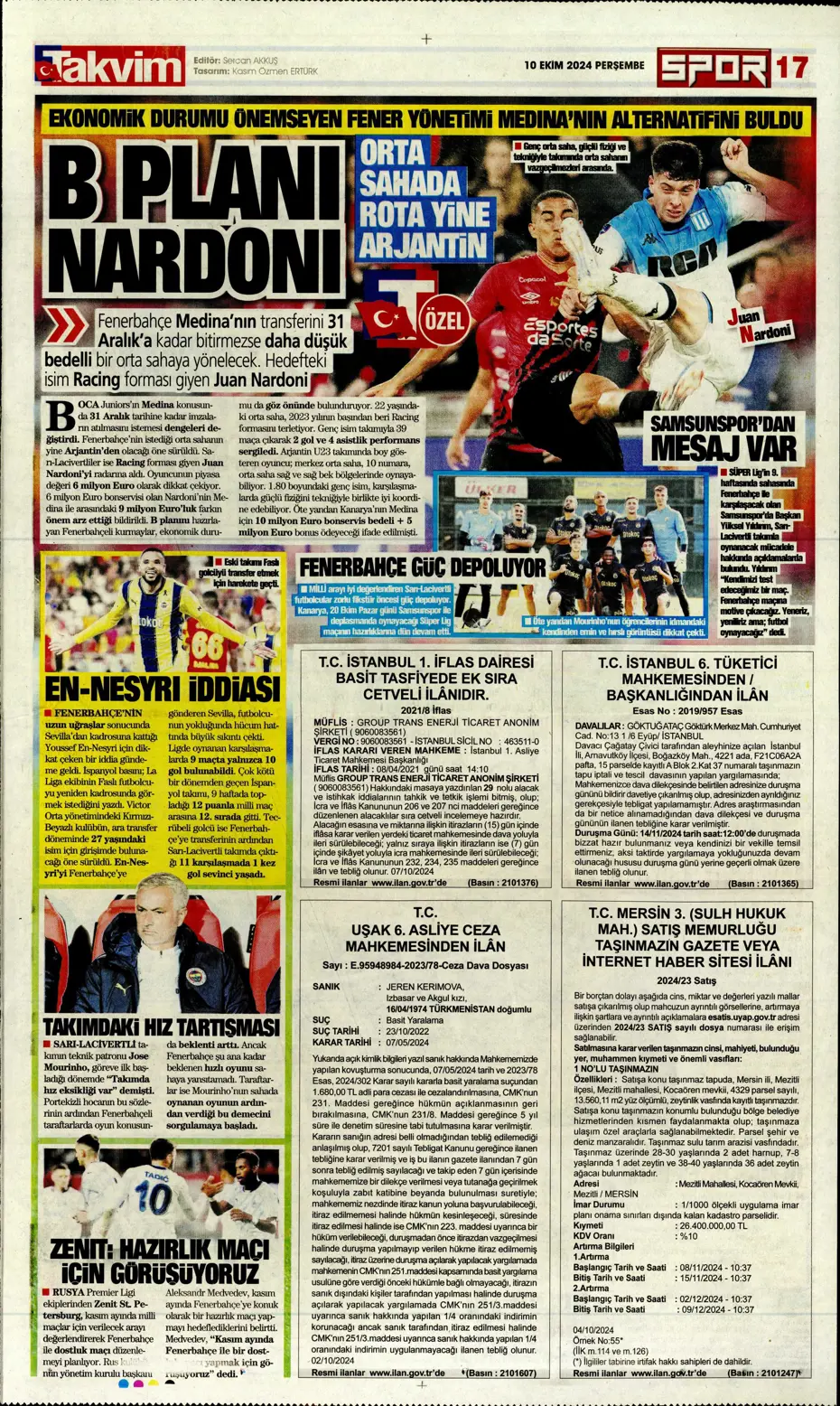 "Dybala bombası" | Sporun manşetleri (10 Ekim 2024) - 30