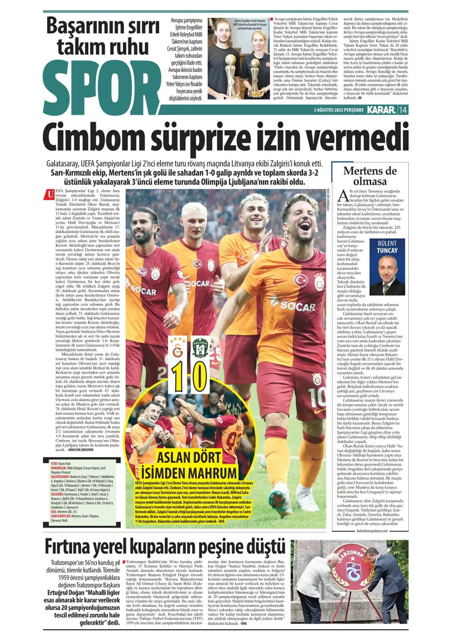 "Adım adım Devler Ligi'ne" | Sporun Manşetleri - 15