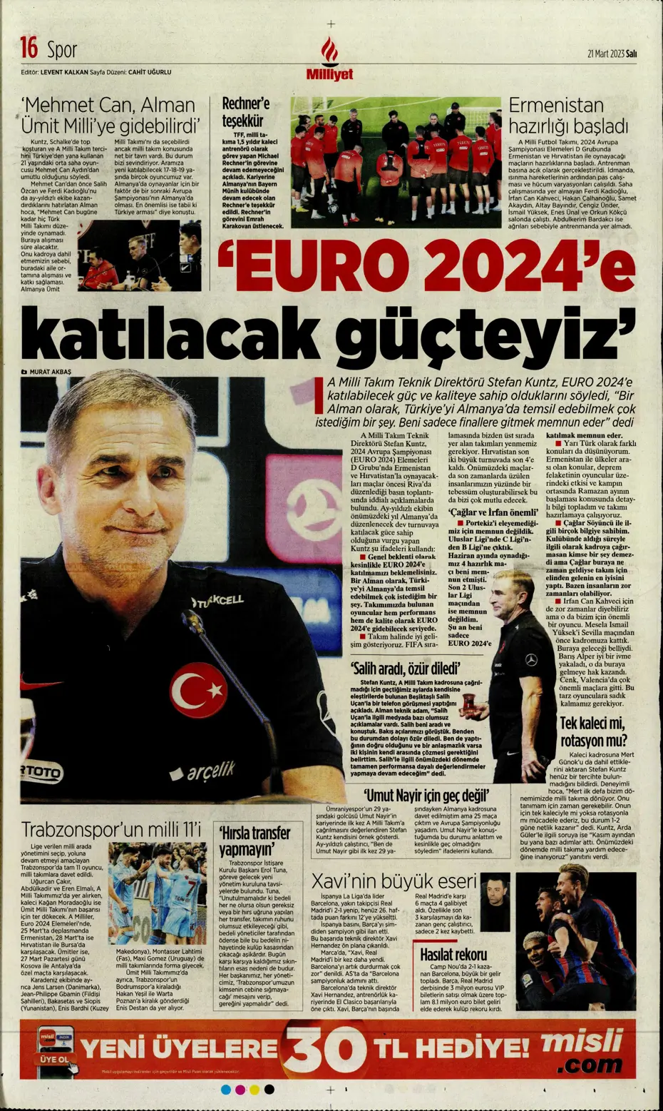 "Aslan'da transfer zirvesi" - Sporun manşetleri (21 Mart 2023) - 20
