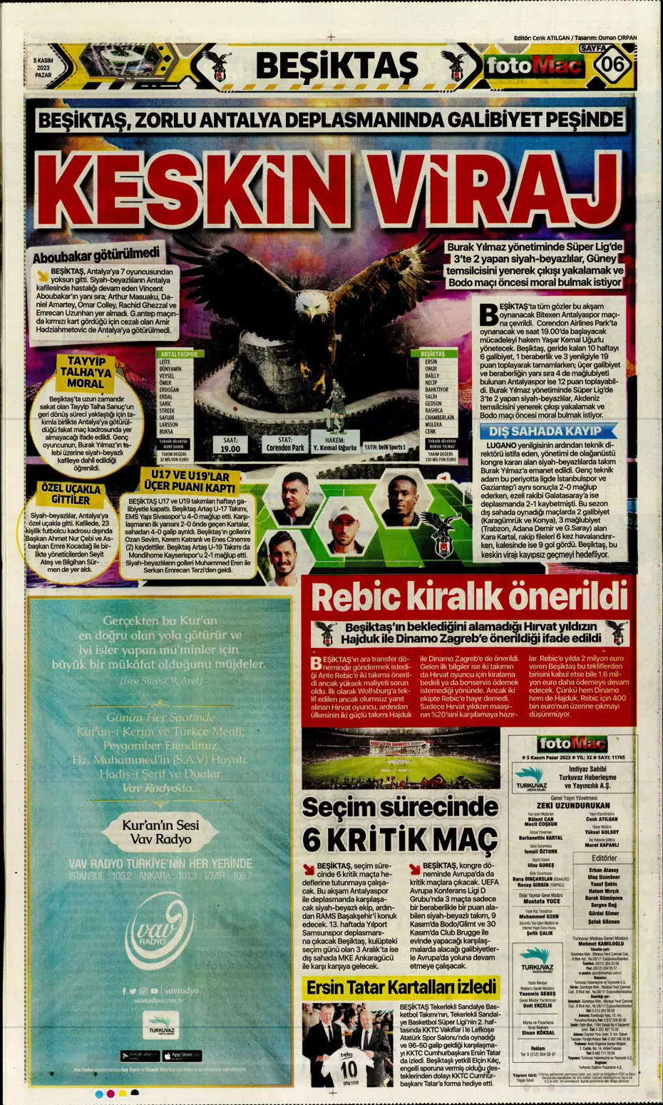 "Kadıköy'de tarihi fırtına" | Sporun manşetleri (5 Kasım 2023) - 18