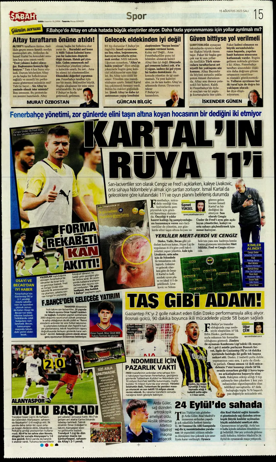 "Kartal'ı Gedson uçurdu" | Sporun Manşetleri - 34