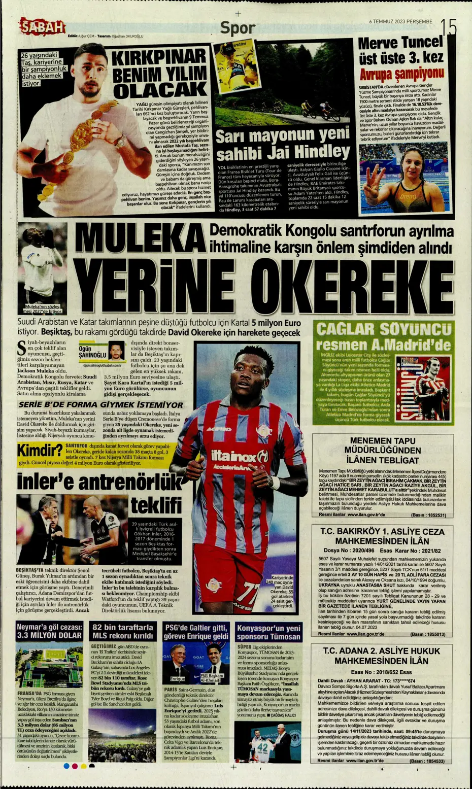 "Icardi'de Enrique krizi" | Sporun manşetleri (6 Temmuz 2023) - 21