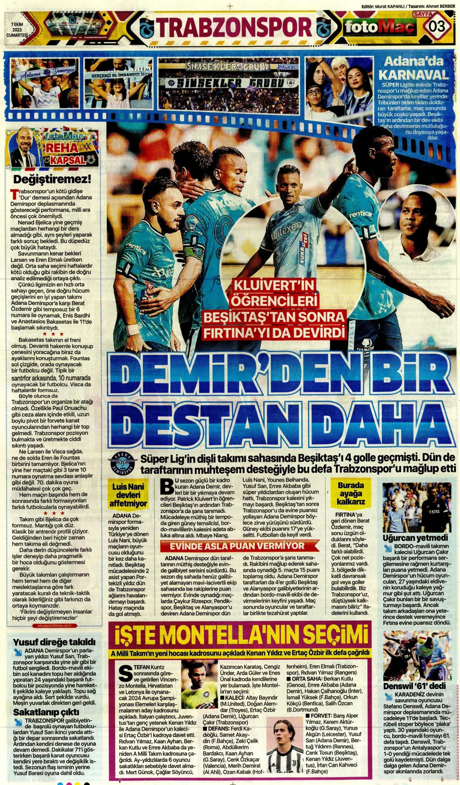 "Şok eden Nelsson iddiası" | Sporun manşetleri (7 Ekim 2023) - 12 "Şok eden Nelsson iddiası" | Sporun manşetleri (7 Ekim 2023) - 12