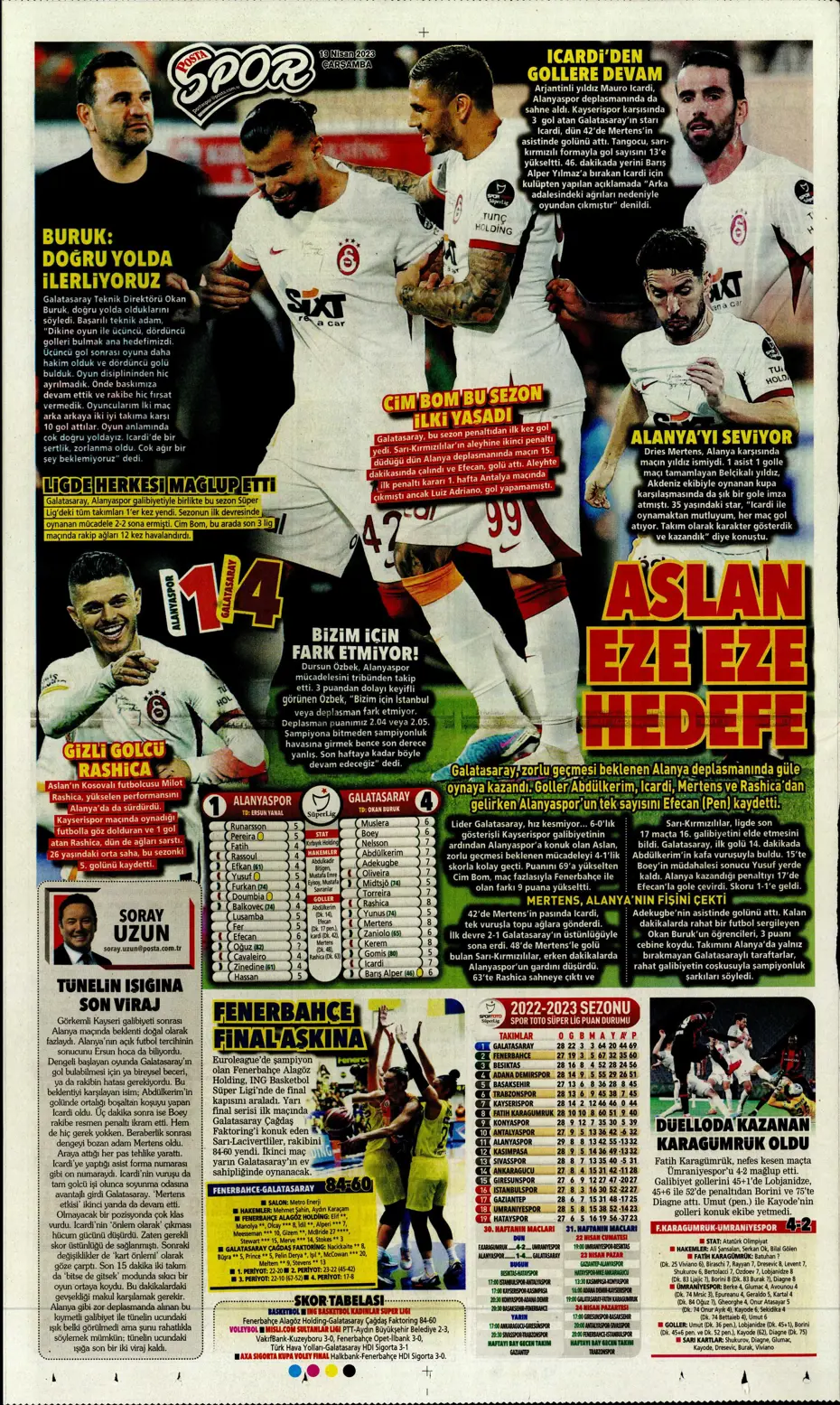 "Galatasaray'ın şov gecesi" | Sporun Manşetleri - 28 "Galatasaray'ın şov gecesi" | Sporun Manşetleri - 28