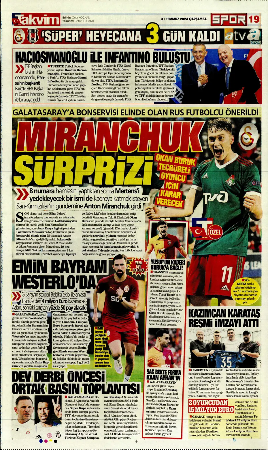 "Galatasaray'da orta sahada kriz var" | Sporun manşetleri - 32