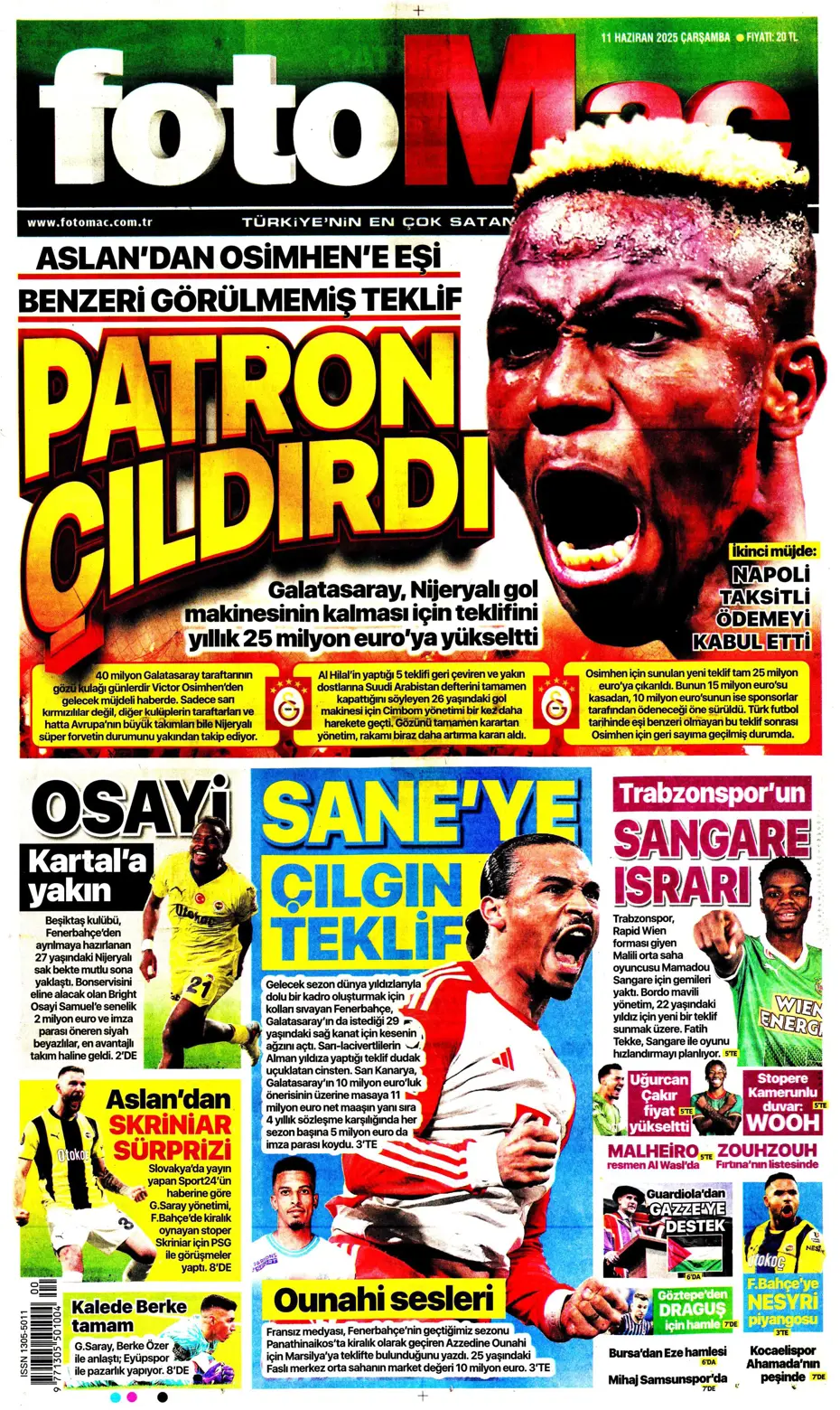 "Patron çıldırdı: Osimhen'e görülmemiş teklif" | Sporun manşetleri - 10