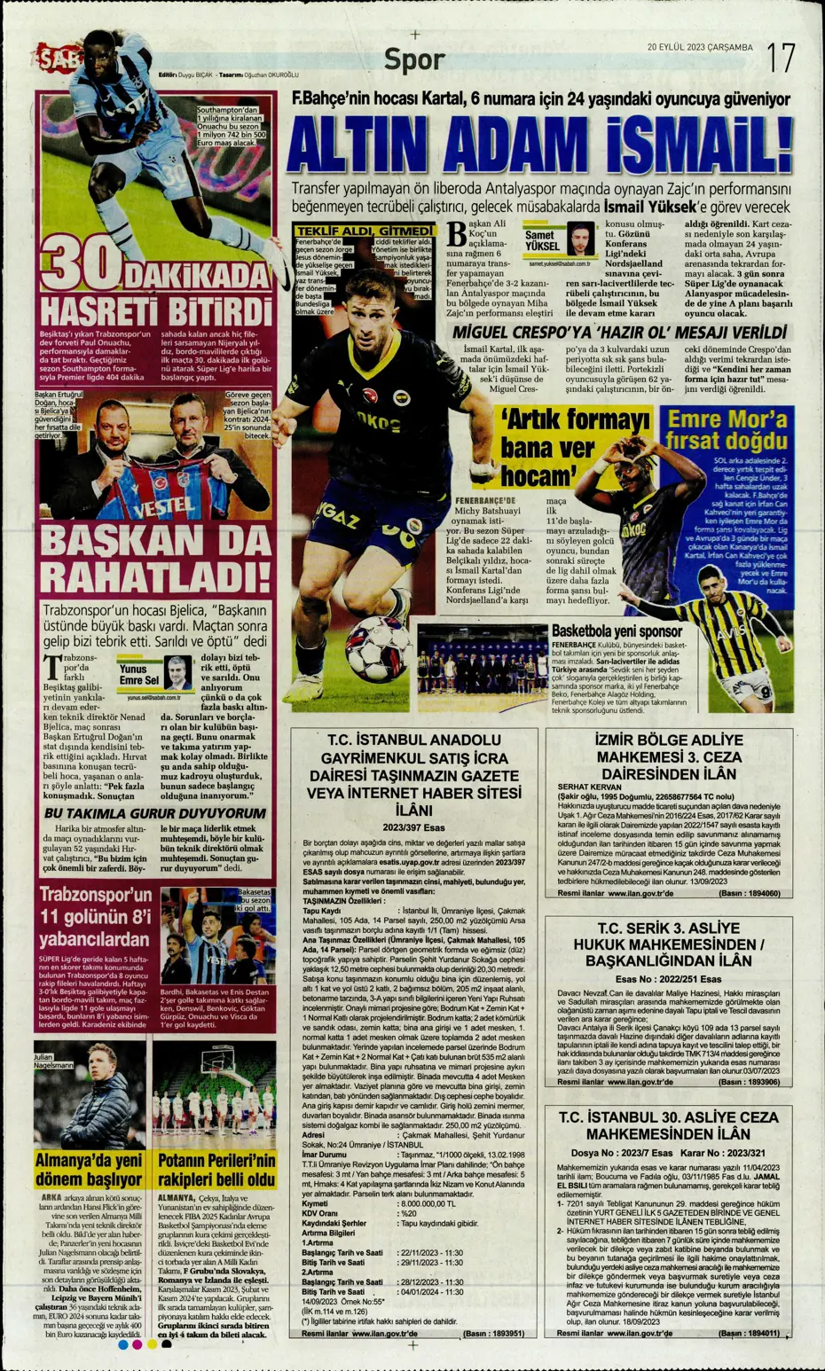 "Aslan devler sahnesinde" | Sporun Manşetleri - 21