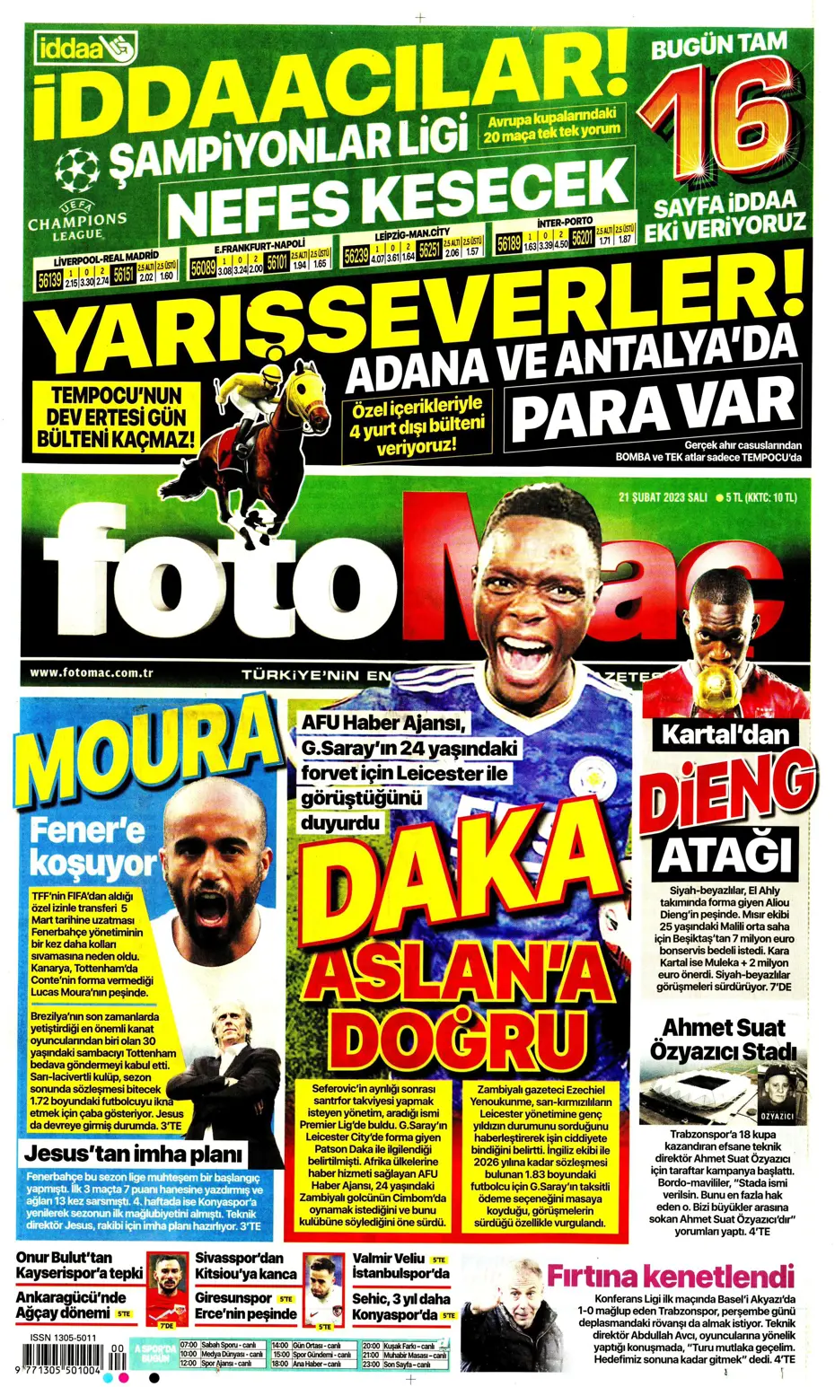 "Fener düğmeye bastı" - Gazete manşetleri (21 Şubat 2023) - 10