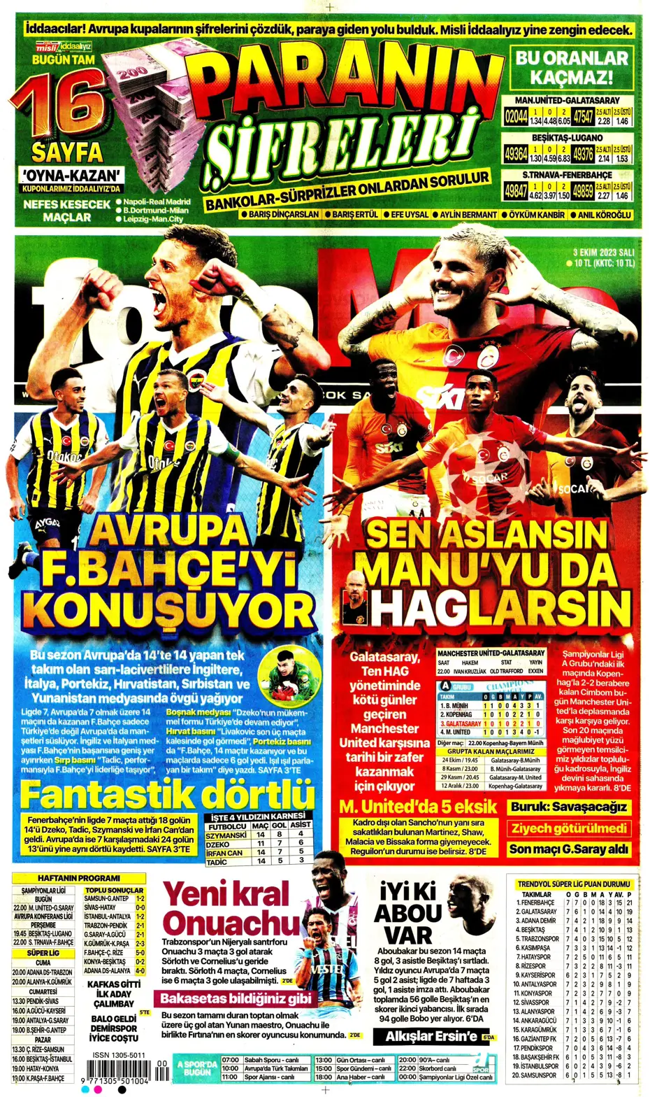 "İşte Okan Buruk'un imha planı" | Sporun manşetleri (3 Ekim 2023) - 10