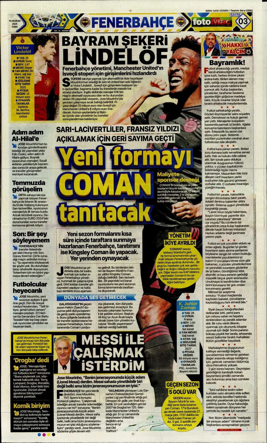 "A Milli Takım'da İrfan Can şoku" | Sporun manşetleri (14 Haziran 2024) - 12 "A Milli Takım'da İrfan Can şoku" | Sporun manşetleri (14 Haziran 2024) - 12