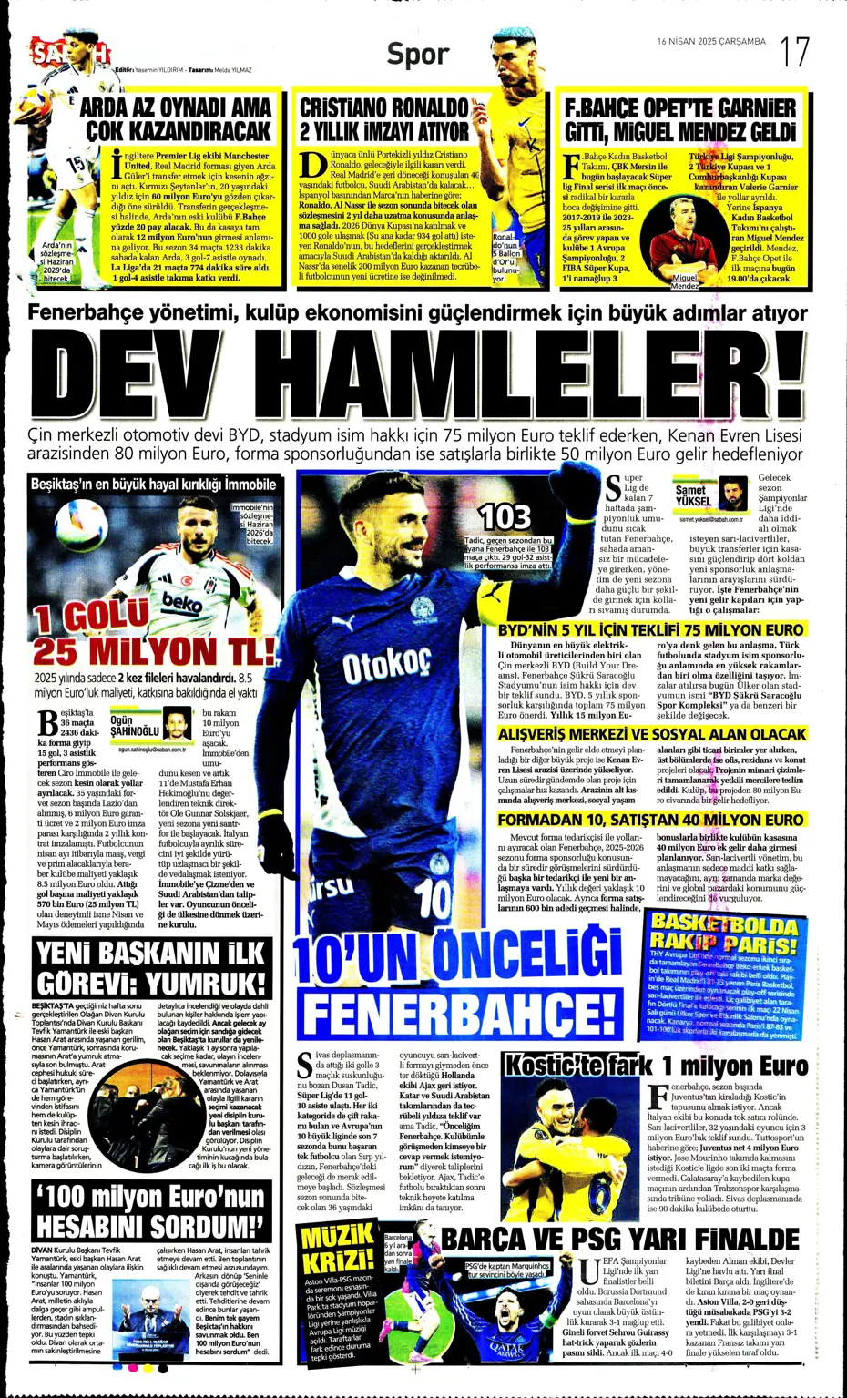 "Kim Min-Jae heyecanı" | Sporun manşetleri - 29