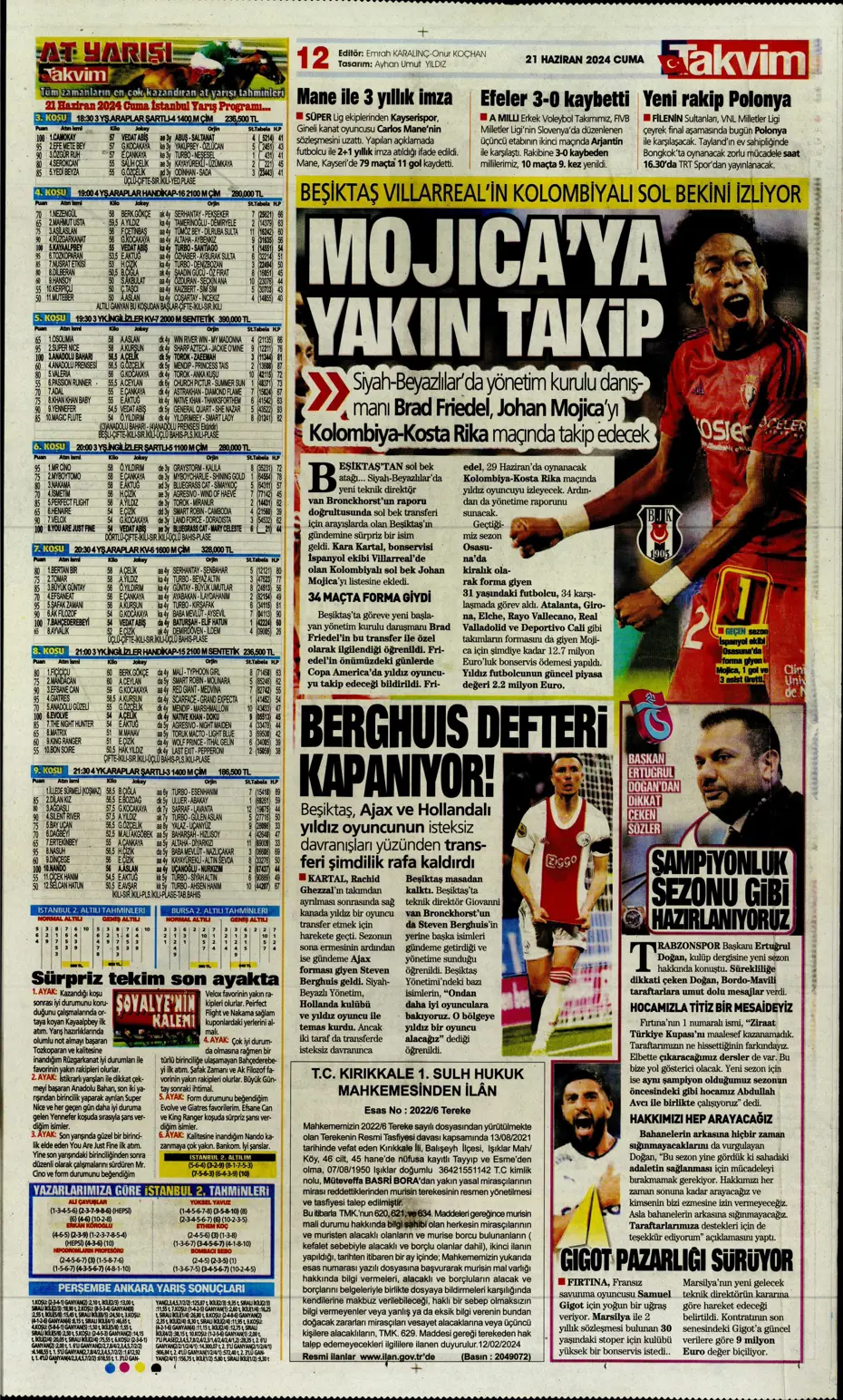 "Bir yıl daha G.Saray'dayım" | Sporun manşetleri (21 Haziran 2024) - 33 "Bir yıl daha G.Saray'dayım" | Sporun manşetleri (21 Haziran 2024) - 33