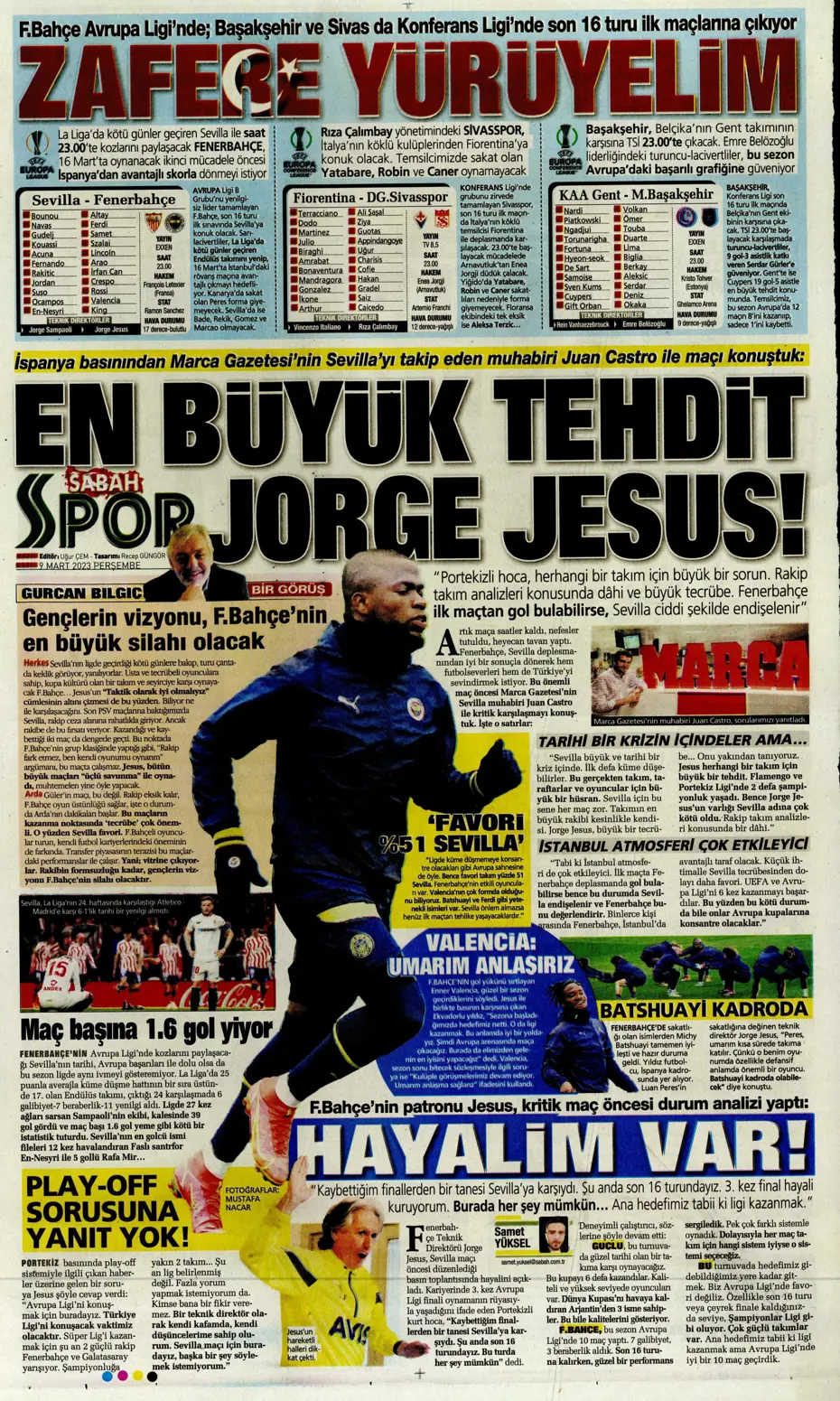 "Avrupa'yı fethedelim" - Sporun manşetleri - 27