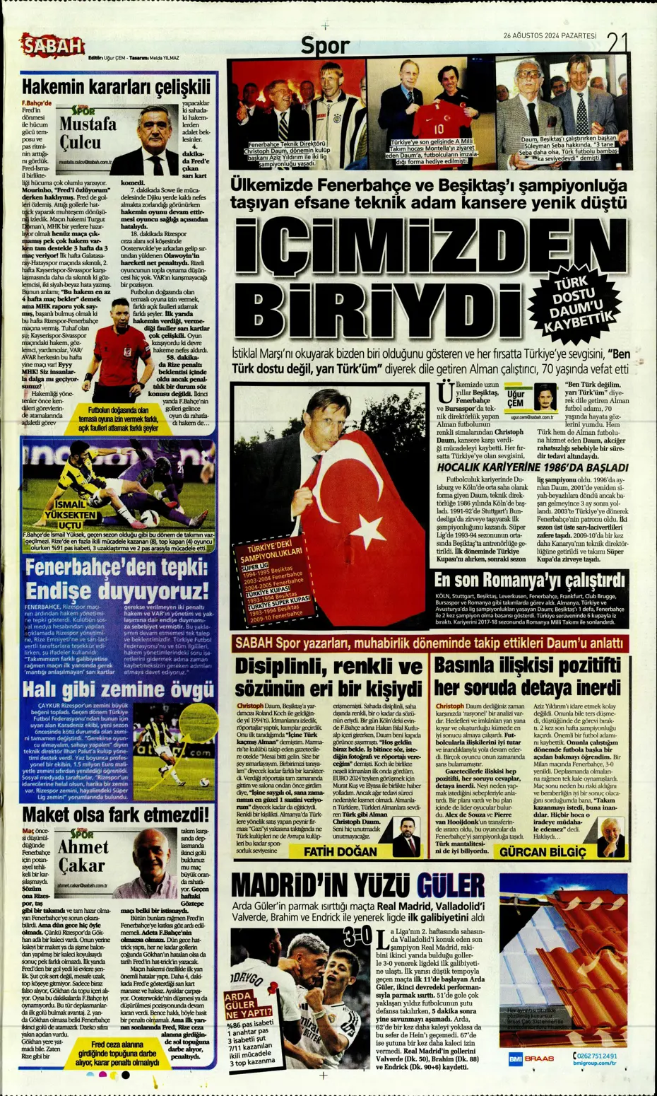 "Mou'nun planı Rize'yi dağıttı" | Sporun manşetleri (26 Ağustos 2024) - 25 "Mou'nun planı Rize'yi dağıttı" | Sporun manşetleri (26 Ağustos 2024) - 25