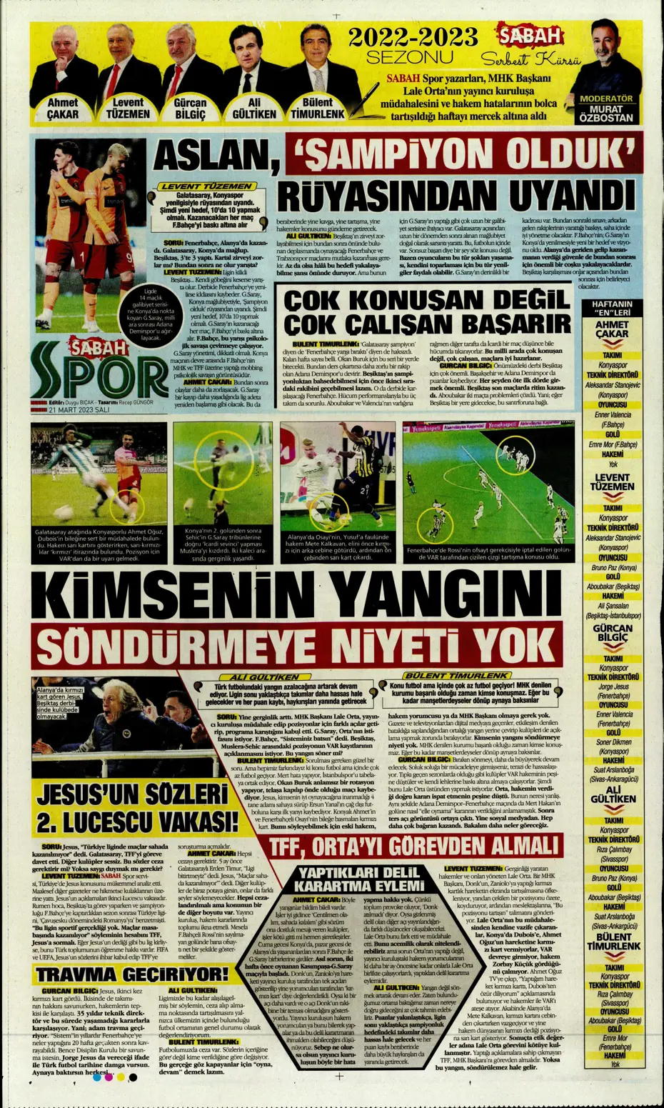"Aslan'da transfer zirvesi" - Sporun manşetleri (21 Mart 2023) - 25