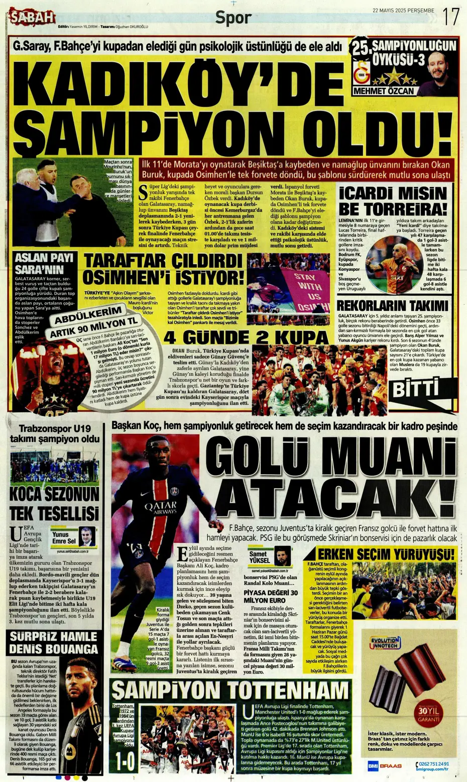 "Aslan Cherki'ye gidiyor" | Sporun manşetleri - 24