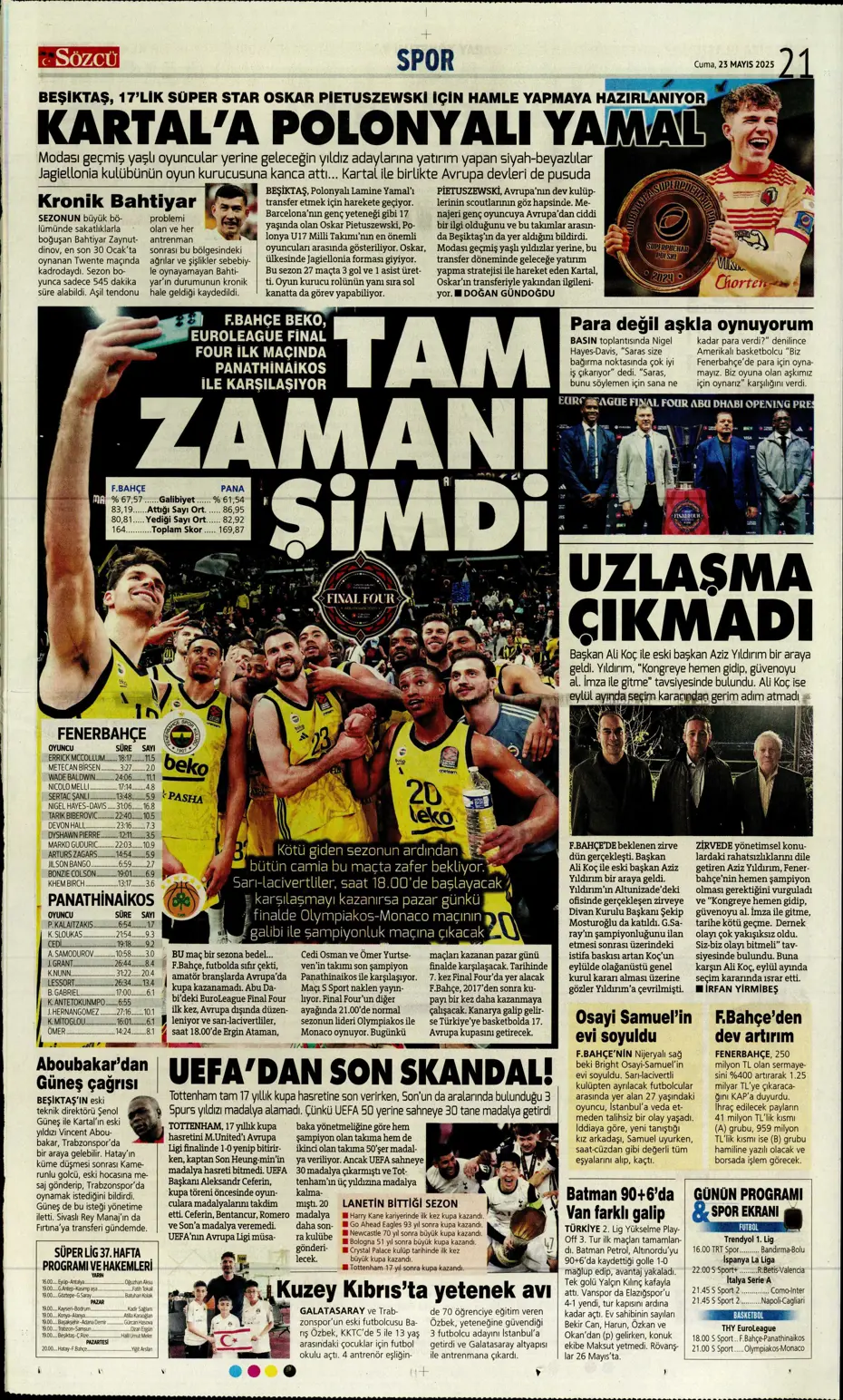 "Fenerbahçe'de sola süper yıldız: Jack Grealish" | Sporun manşetleri - 25