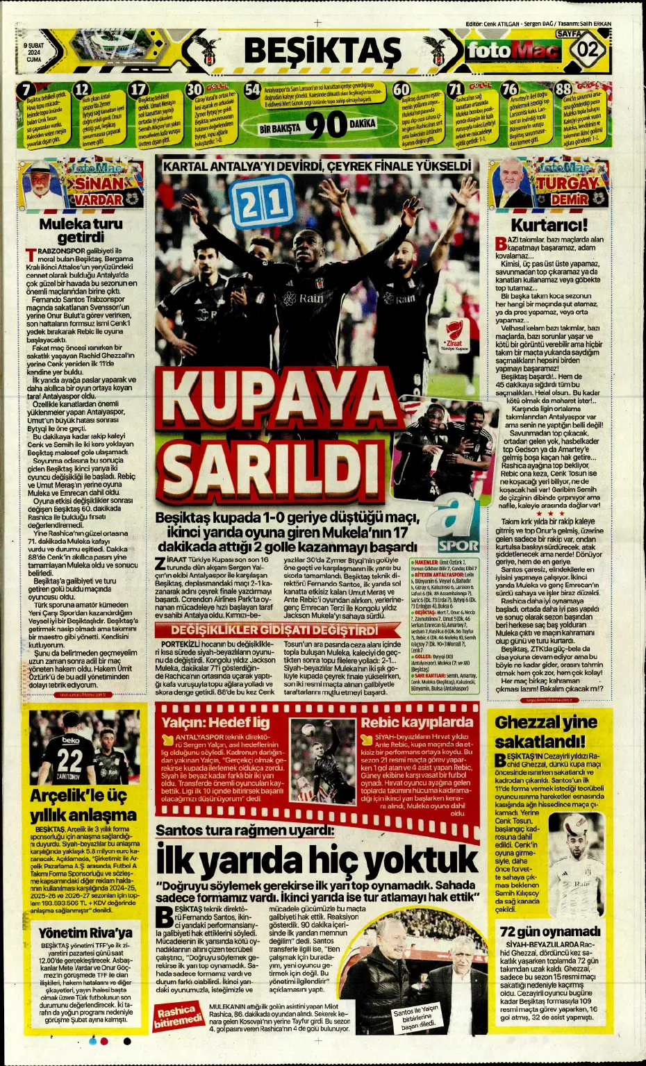 "Icardi &amp; Dzeko'yu geçti" | Sporun manşetleri (9 Şubat 2024) - 9