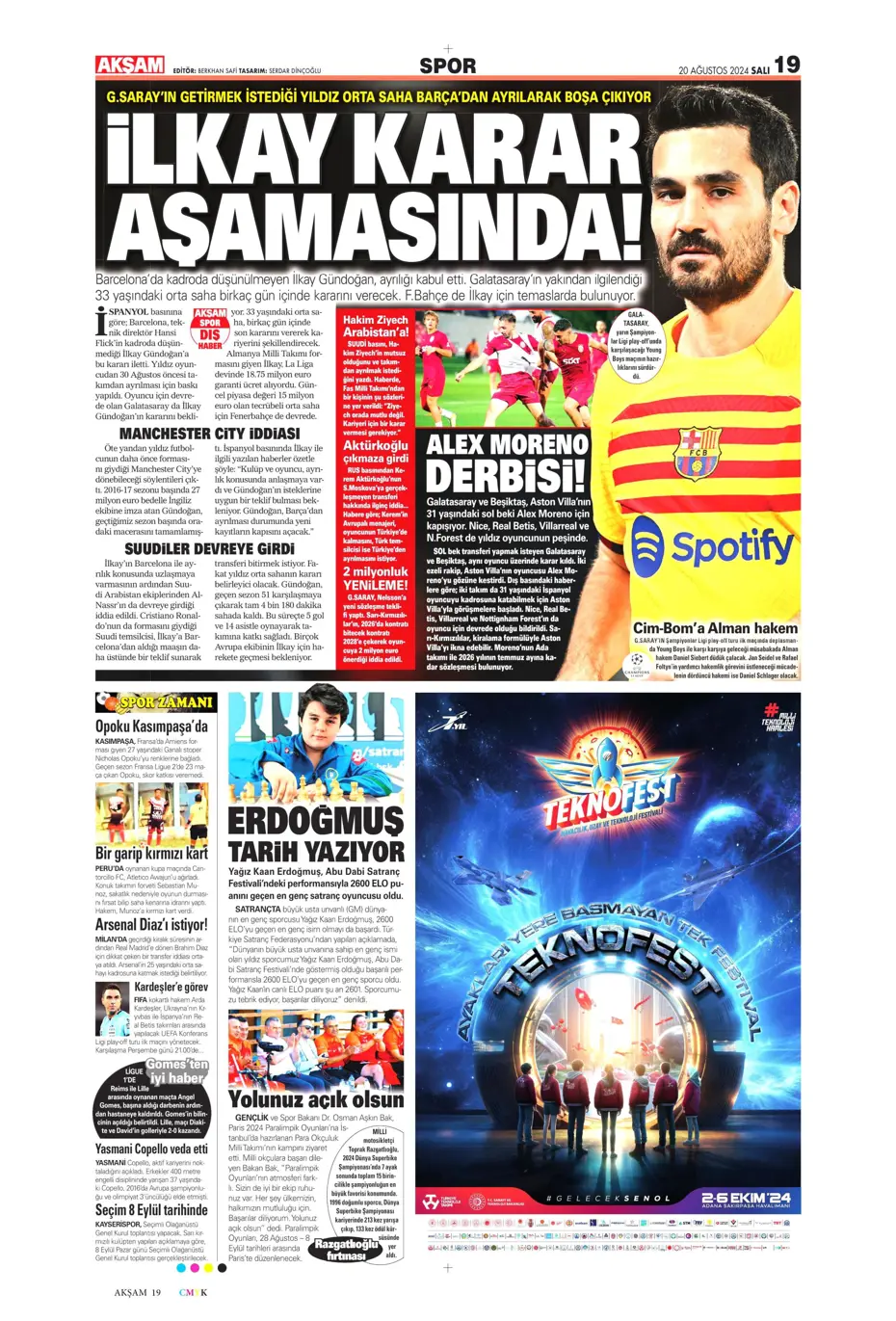 "Fenerbahçe'de değişim zamanı" | Sporun manşetleri (20 Ağustos 2024) - 3