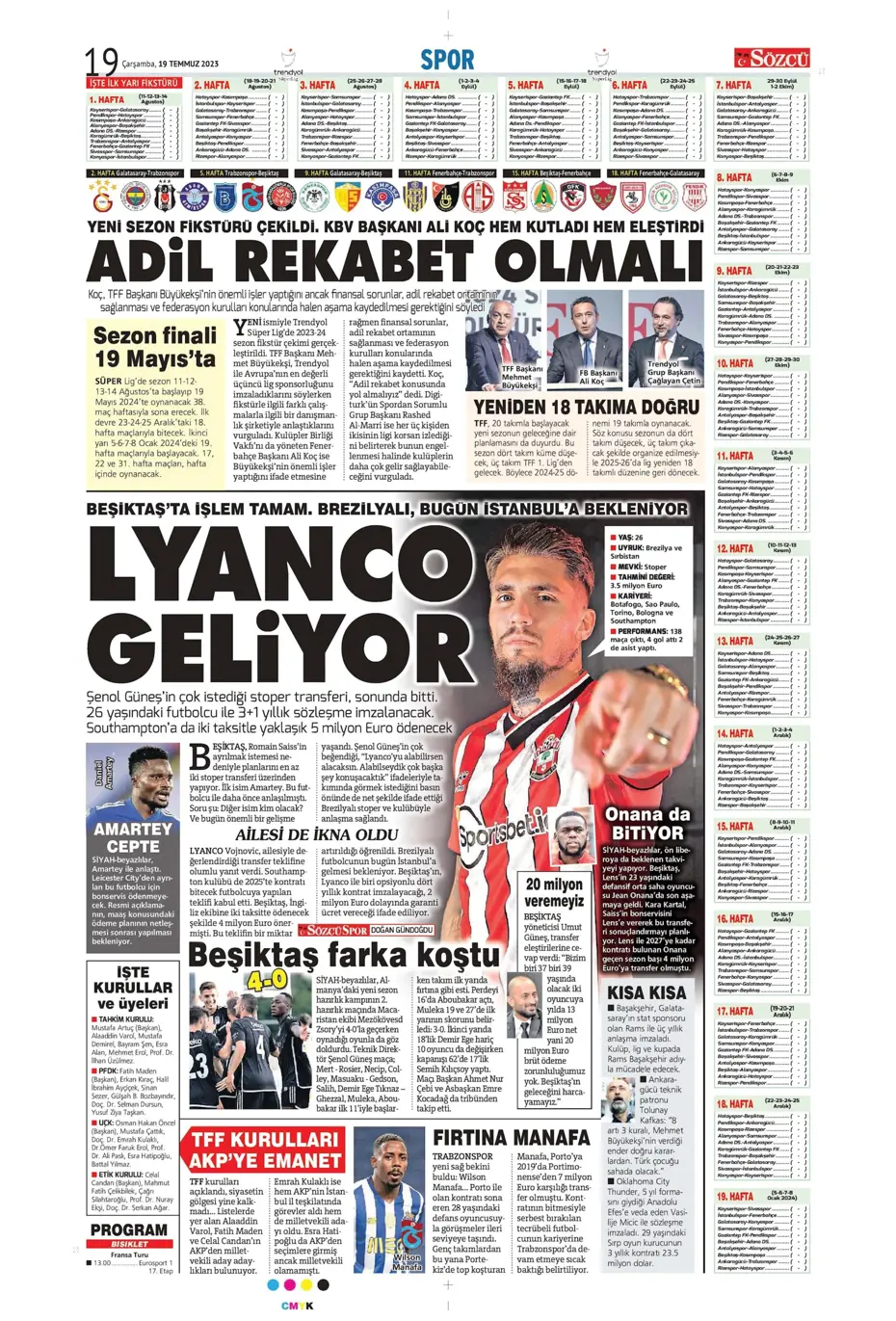 "Dünya Fenerbahçeliler Günü'nde taraftarlara 3 yıldız hediye" | Sporun manşetleri (19 Temmuz 2023) - 25 "Dünya Fenerbahçeliler Günü'nde taraftarlara 3 yıldız hediye" | Sporun manşetleri (19 Temmuz 2023) - 25