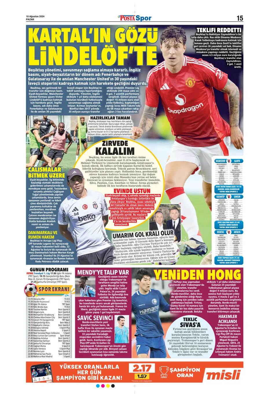 "Aslan'da Ziyech bilmecesi" | Sporun manşetleri (18 Ağustos 2024) - 31 "Aslan'da Ziyech bilmecesi" | Sporun manşetleri (18 Ağustos 2024) - 31