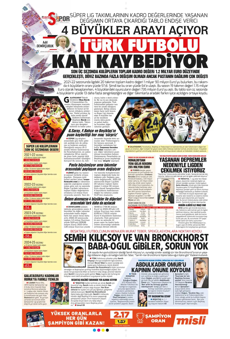 "Fenerbahçe'ye 1 milyar euroluk bomba" | Sporun manşetleri (18 Ekim 2024) - 16