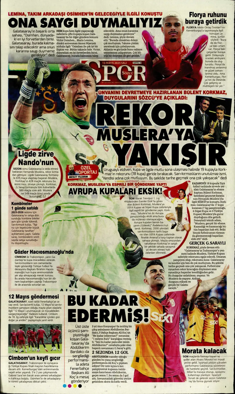 "Galatasaray, Osimhen için Napoli ile anlaştı" | Sporun manşetleri - 28