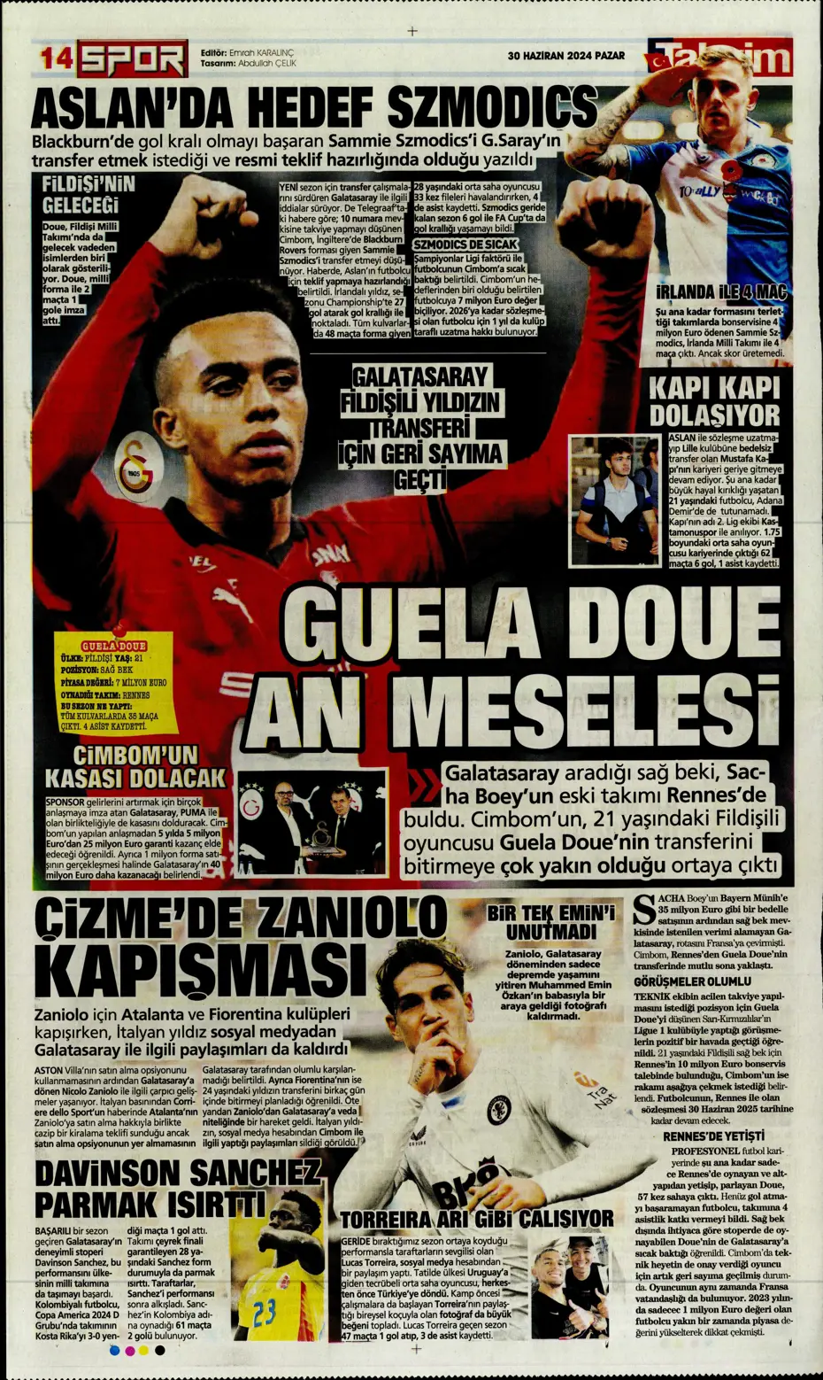 "Galatasaray'dan Goretzka seferi" | Sporun Manşetleri (30 Haziran 2024) - 37 "Galatasaray'dan Goretzka seferi" | Sporun Manşetleri (30 Haziran 2024) - 37