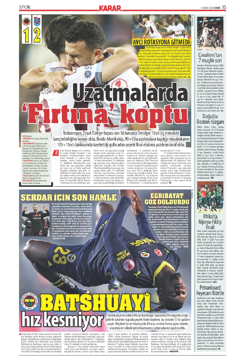 "Icardi &amp; Dzeko'yu geçti" | Sporun manşetleri (9 Şubat 2024) - 16