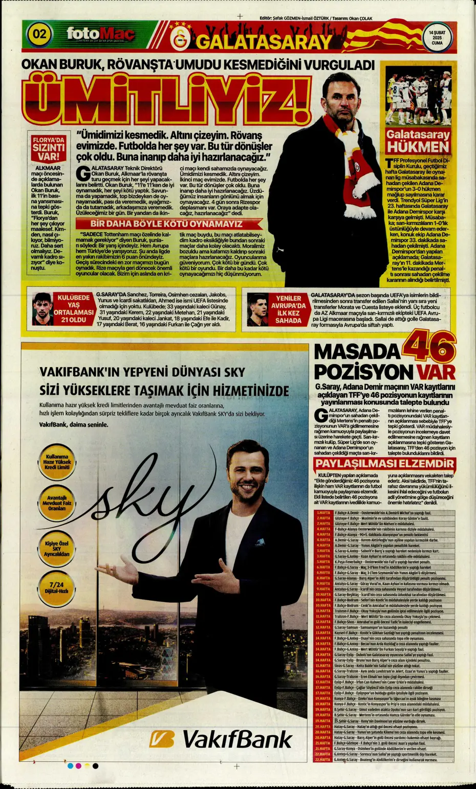 "Galatasaray'ın Avrupa AZabı" | Sporun manşetleri - 10 "Galatasaray'ın Avrupa AZabı" | Sporun manşetleri - 10