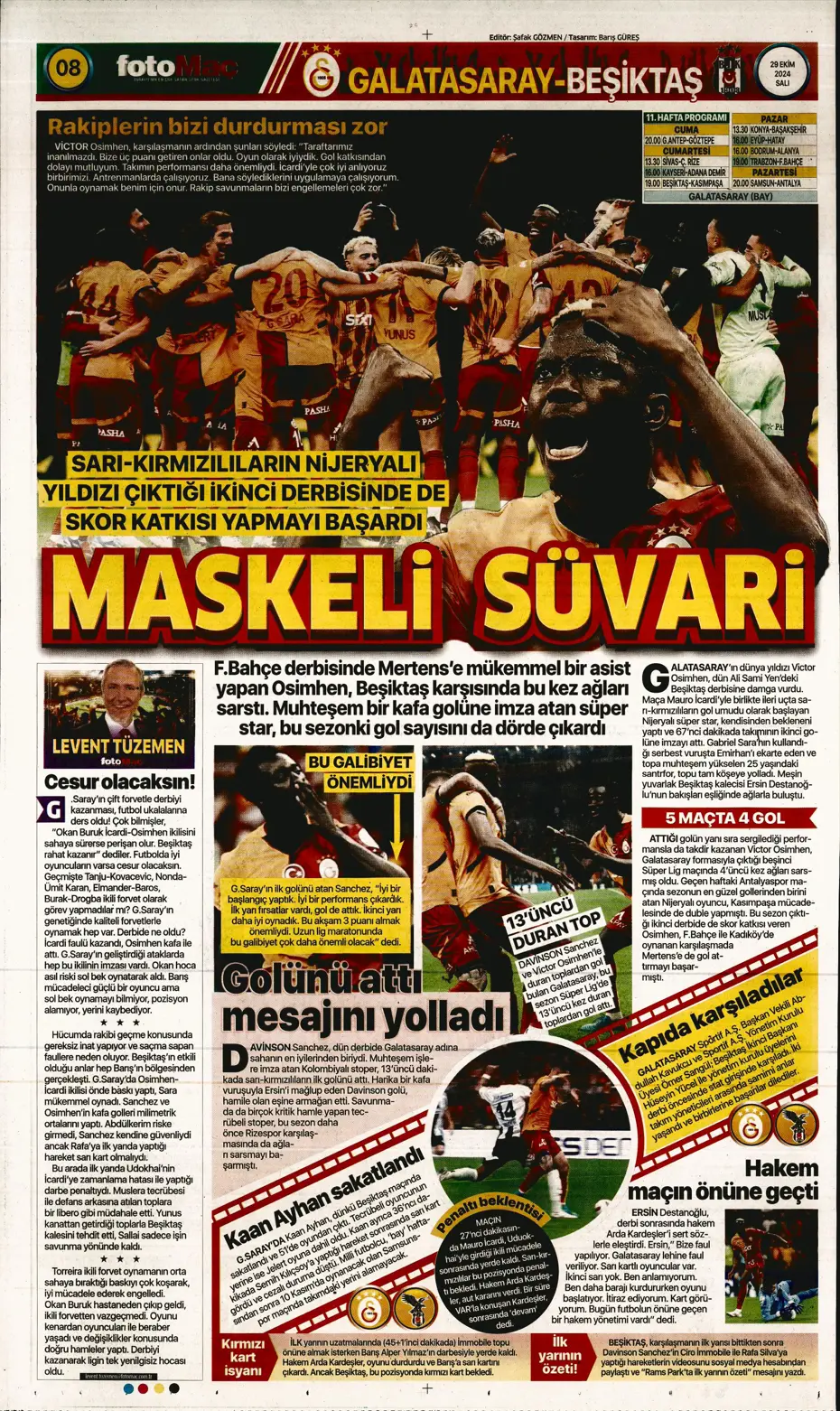 "Cimbom zirvede tek başına" | Sporun manşetleri (29 Ekim 2024) - 21 "Cimbom zirvede tek başına" | Sporun manşetleri (29 Ekim 2024) - 21