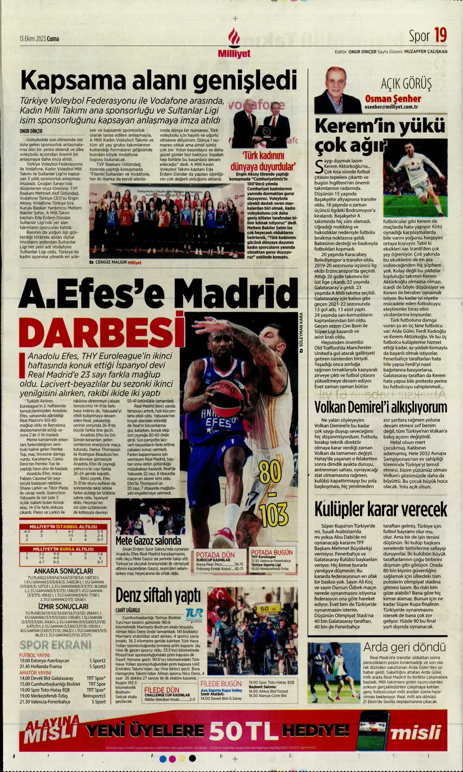 "Barış Yılmaz Türkiye yıkılmaz" | Sporun manşetleri (13 Ekim 2023) - 23 "Barış Yılmaz Türkiye yıkılmaz" | Sporun manşetleri (13 Ekim 2023) - 23