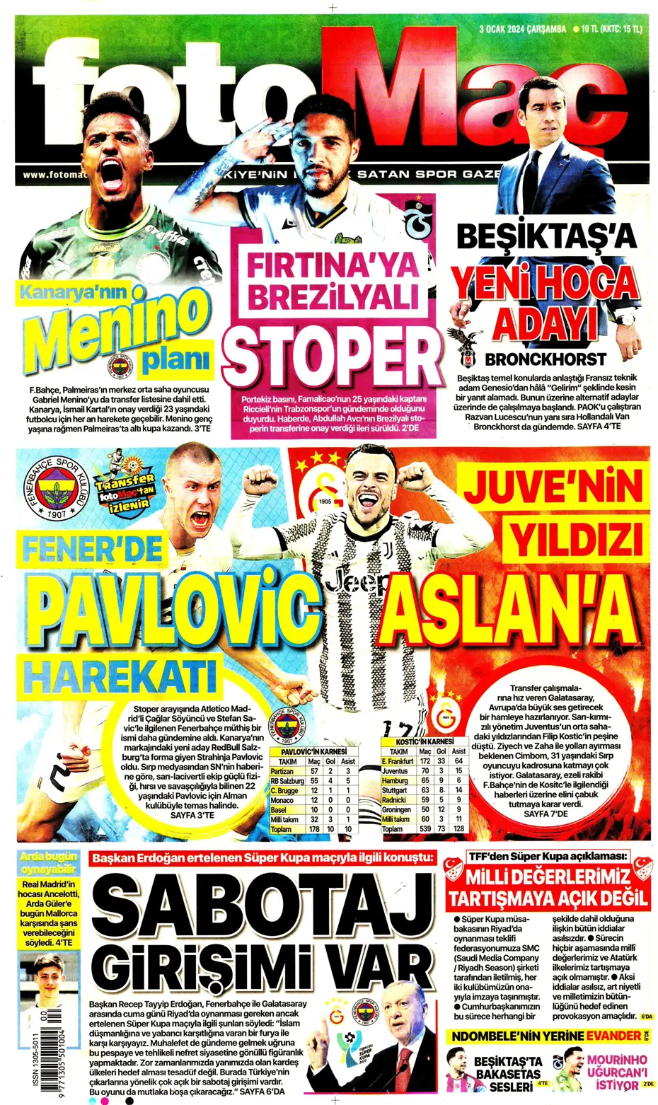 "Kartal'da Gabigol sürprizi" | Sporun manşetleri (3 Ocak 2024) - 9