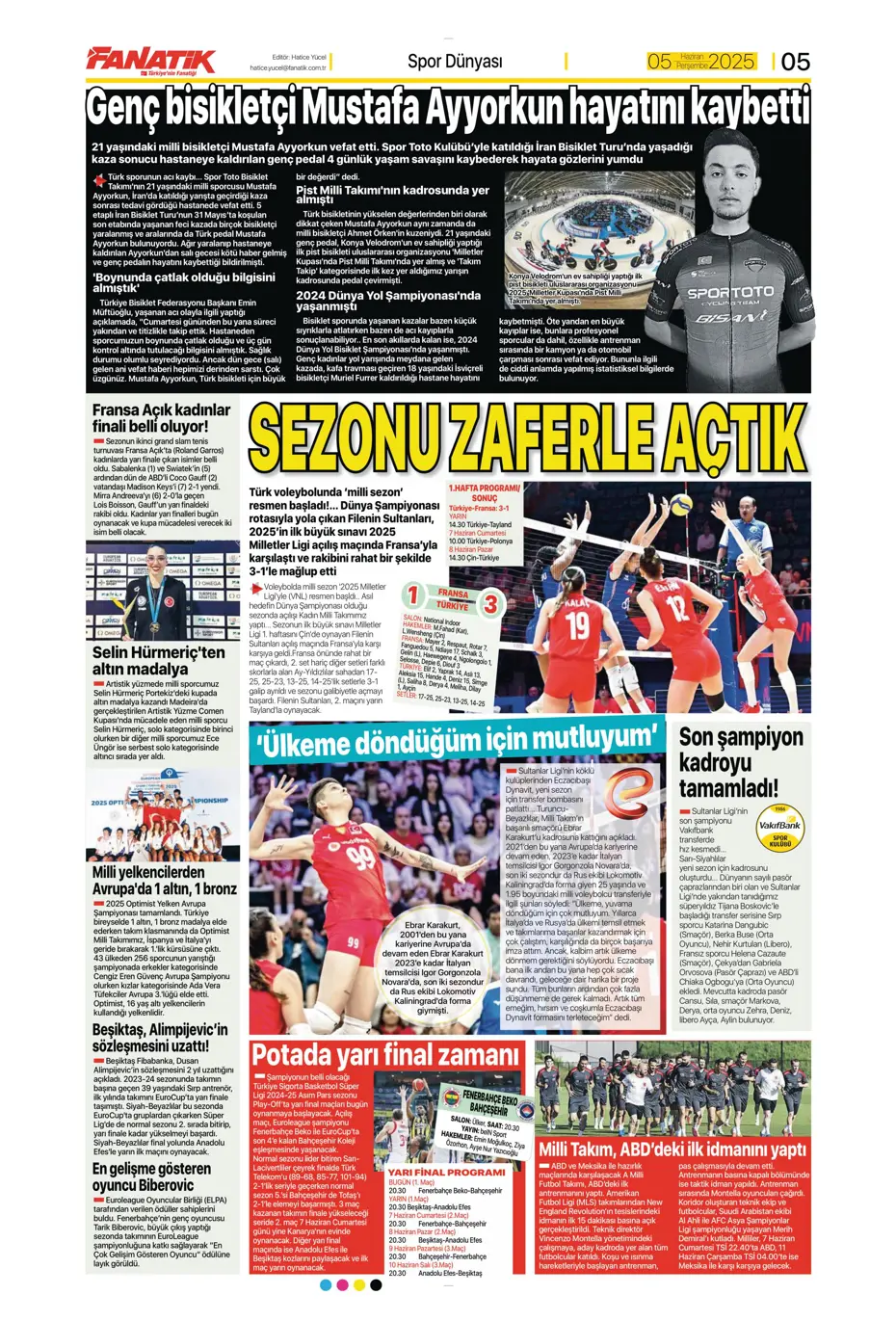 "Fenerbahçe'den Boniface bombası" | Sporun manşetleri (5 Haziran 2025) - 8