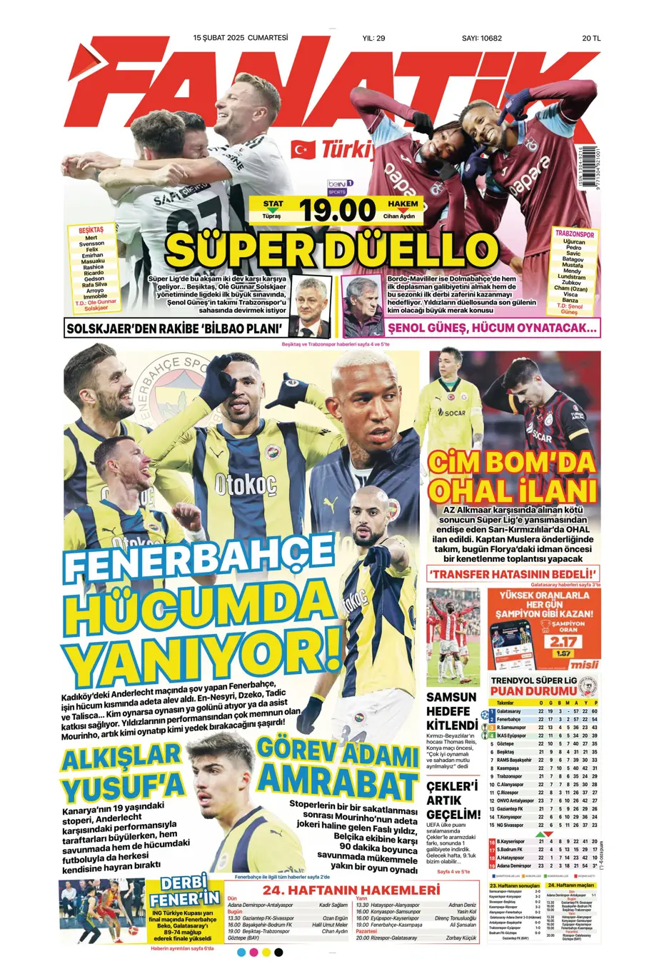 "Cimbom'da OHAL ilanı" | Sporun manşetleri (15 Şubat 2025) - 3