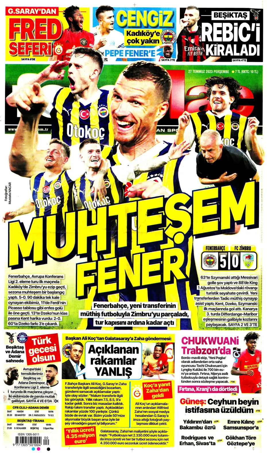 "Fenerbahçe'den gövde gösterisi" | Sporun manşetleri (27 Temmuz 2023) - 18 "Fenerbahçe'den gövde gösterisi" | Sporun manşetleri (27 Temmuz 2023) - 18