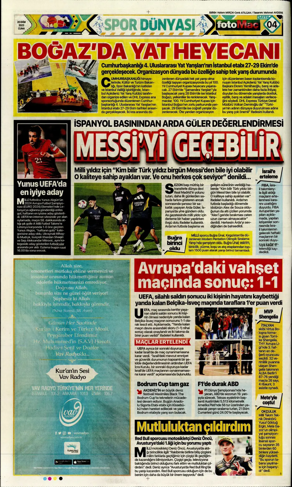 "Derbinin kilidini açacak anahtarlar" | Sporun manşetleri (20 Ekim 2023) - 13